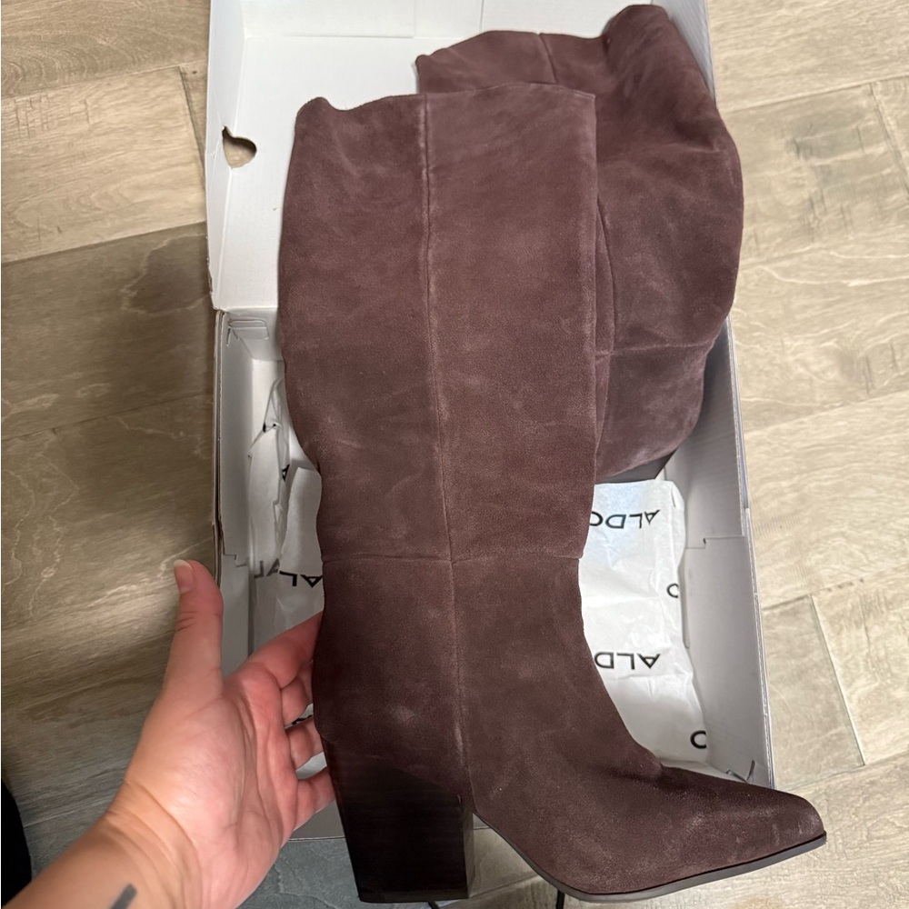 Aldo Brown Suede Knee-High Boots